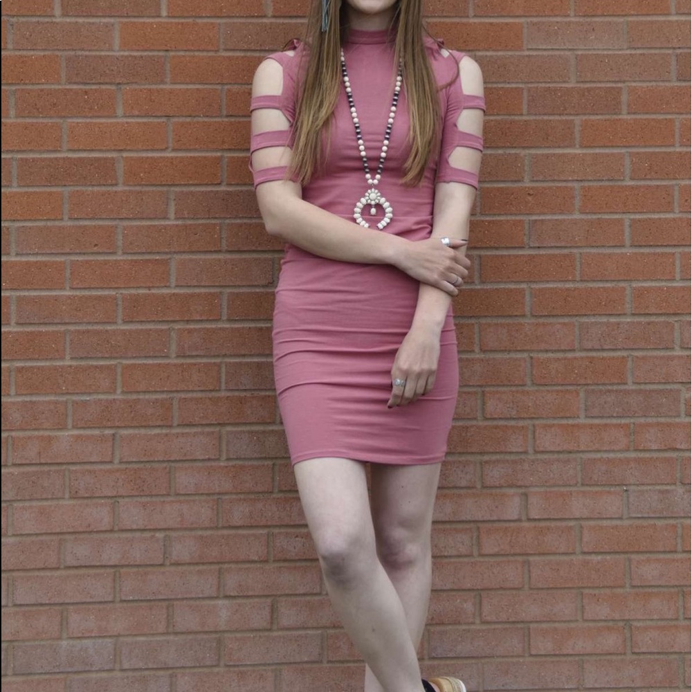 Pink Cut-out Dress